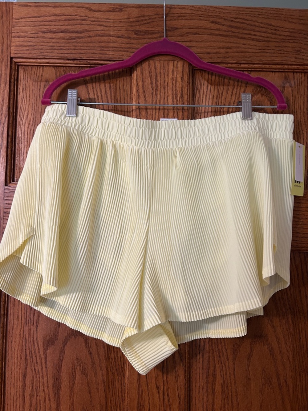 all in motion Yellow Pleated Layered Shorts